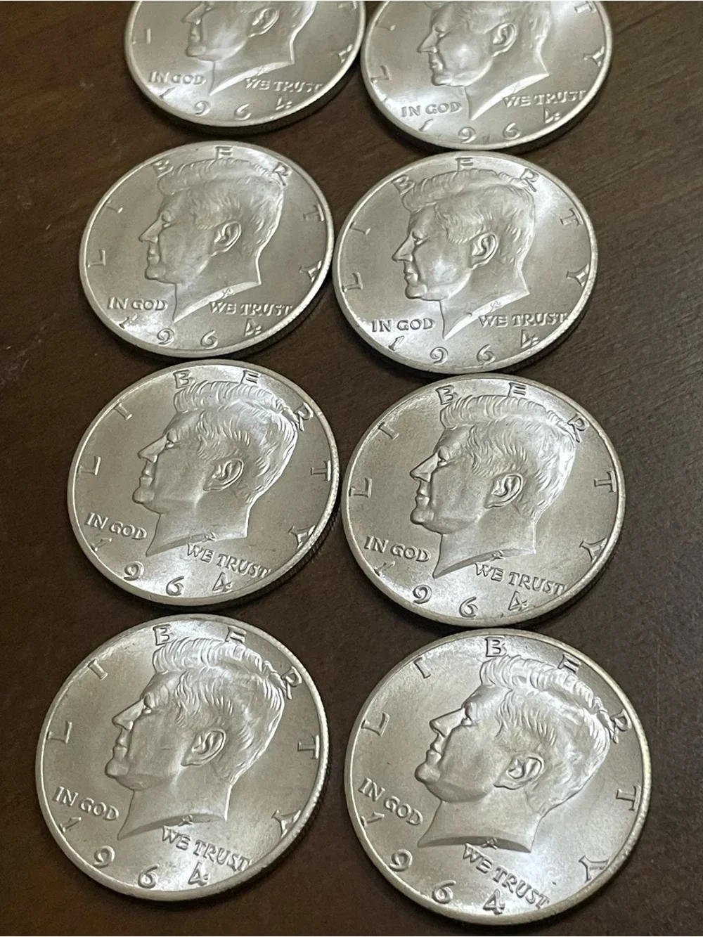1964 silver coins 8 total. These are 90% silver